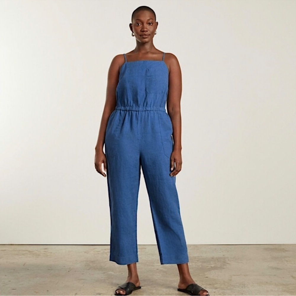 Everlane 100% Linen Shoestring Jumpsuit Size Medium